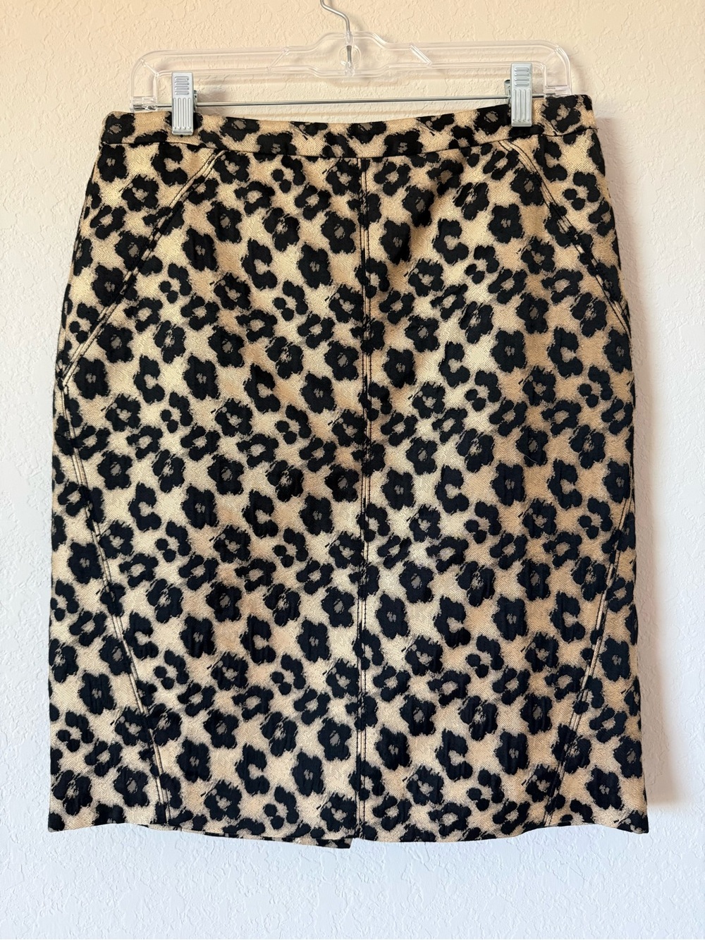 Ann Taylor Leopard/flower Print Pencil Skirt in Black and Cream